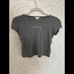 Vintage Y2K Style  Crop Top with Influencer Text - Size M